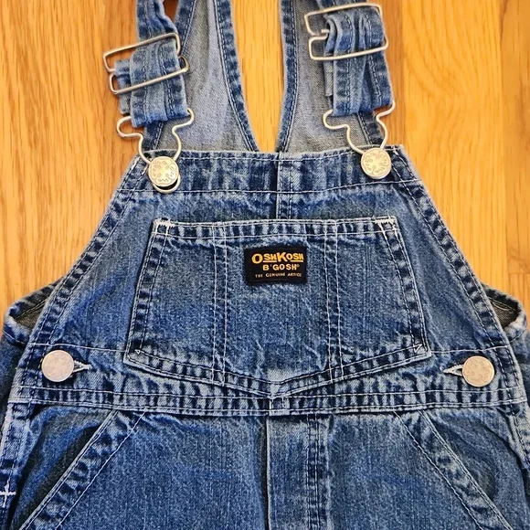 Vintage OshKosh Denim Overalls B'Gosh Vestback Jeans Honduras 2T 90's - Picture 4 of 11